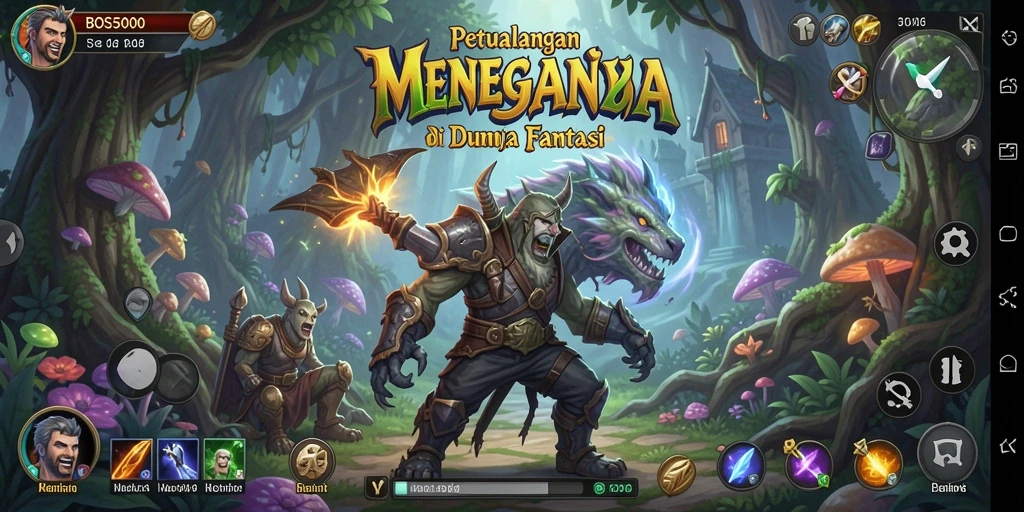 Tampilan gameplay <strong>BOS5000</strong> yang epik dalam dunia petualangan.