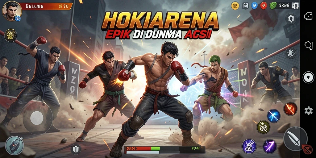 Screenshot gameplay HOKIARENA yang menegangkan dan penuh aksi.