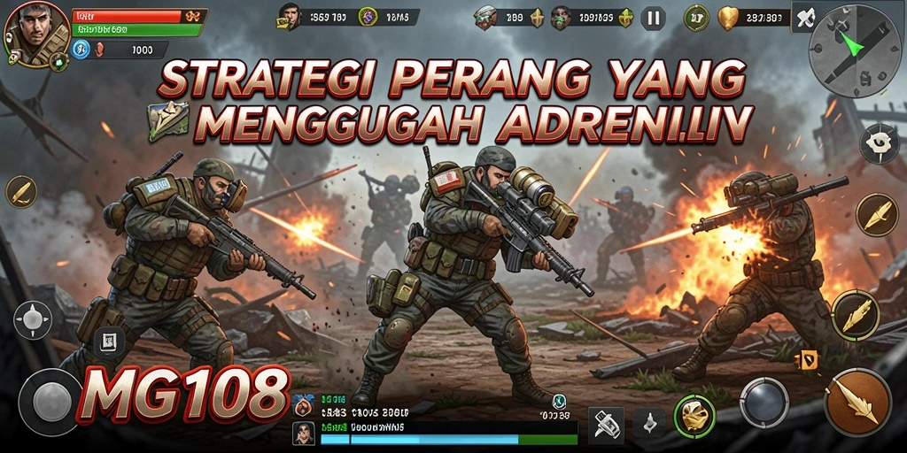 Tampilan gameplay MG108 yang penuh strategi dan aksi.