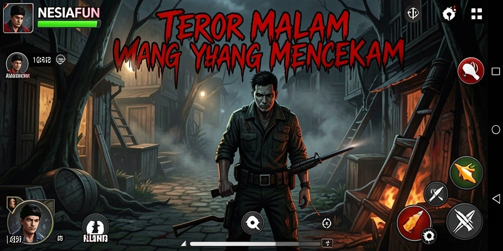 Gameplay <strong>NESIAFUN</strong> menampilkan suasana horor yang mencekam.