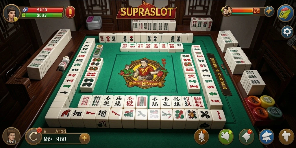 Tampilan gameplay seru Mahjong di SUPRASLOT.