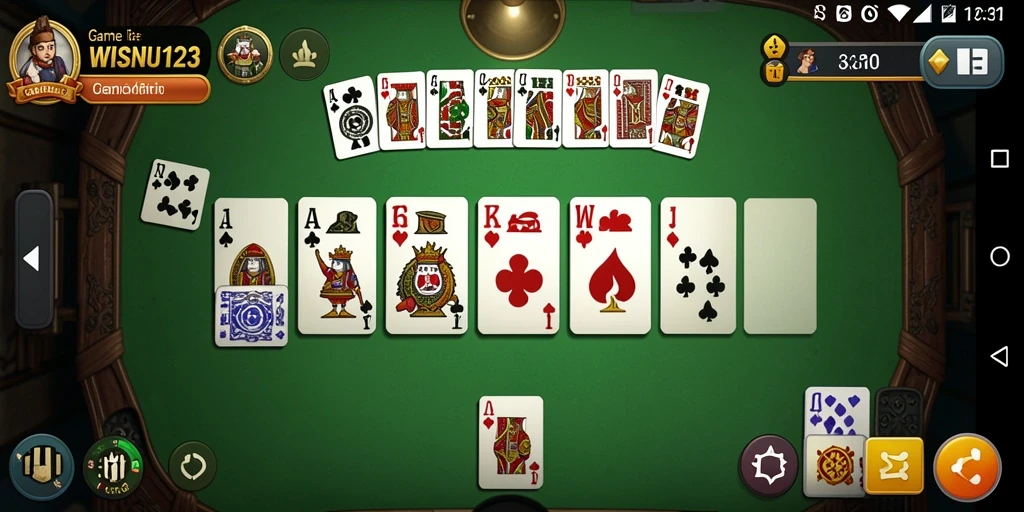 Screenshot gameplay WISNU123 yang menampilkan serunya permainan Domino.